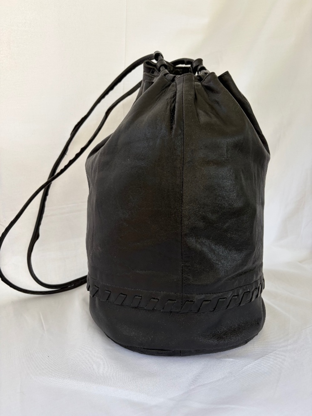 Harrods Knightsbridge Leather Bucket Backpack